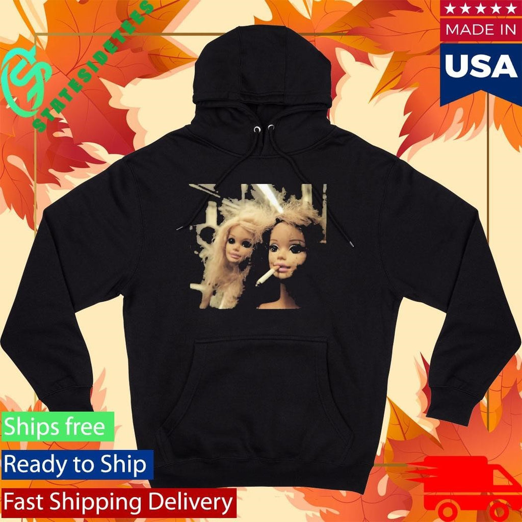 Funny Distressed Doll Smoking Shirt Unisex , , , Long Sleeve Tee