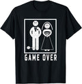 Funny Gamer Shirts Gamers Game Over Wedded Funny Bachelor'S Wedding & Menswear Top Casual Classic T-Shirts