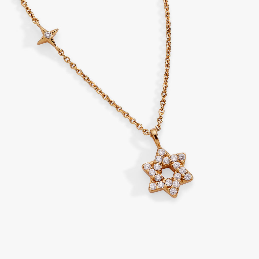 Star David Delicate Pave Crystal Pendant Necklace T-Shirts