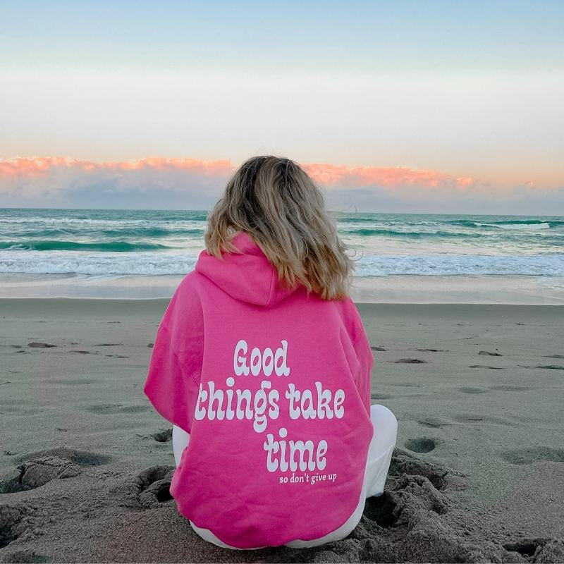 GOOD THINGS TAKE TIME ( Fit Causal Jumper)) Cotton Casual Womenswear T-Shirts