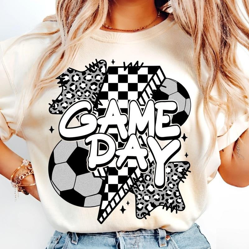 Game Day Soccer Retro Soccer Coquette Shirt Mama Soccer Bow Shirt Team Spirit Mom T-Shirts