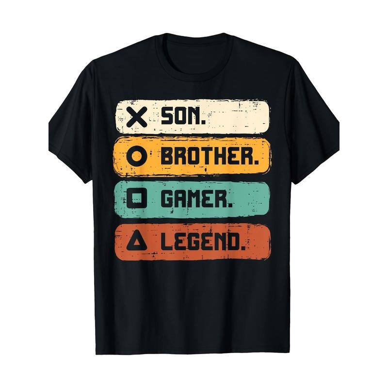 Game Son Brother Teens Gaming Fun Quality Cotton Fabric Casual Made USA T-Shirts