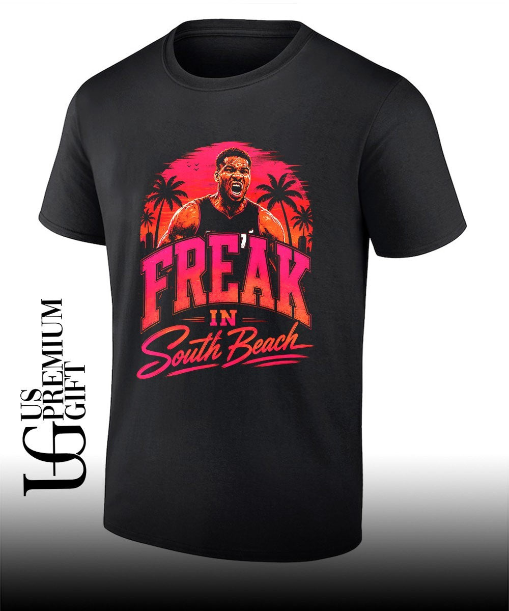 Giannis Antetokounmpo Miami Heat NBA Freak in South Beach shirt