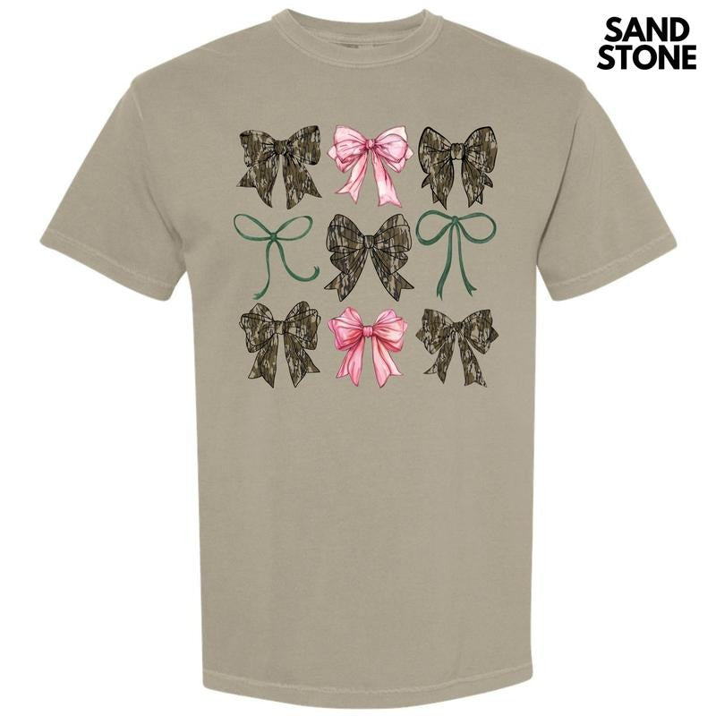 Girly Camo Bow Collage Comfort Colors 'NLB' T-Shirts