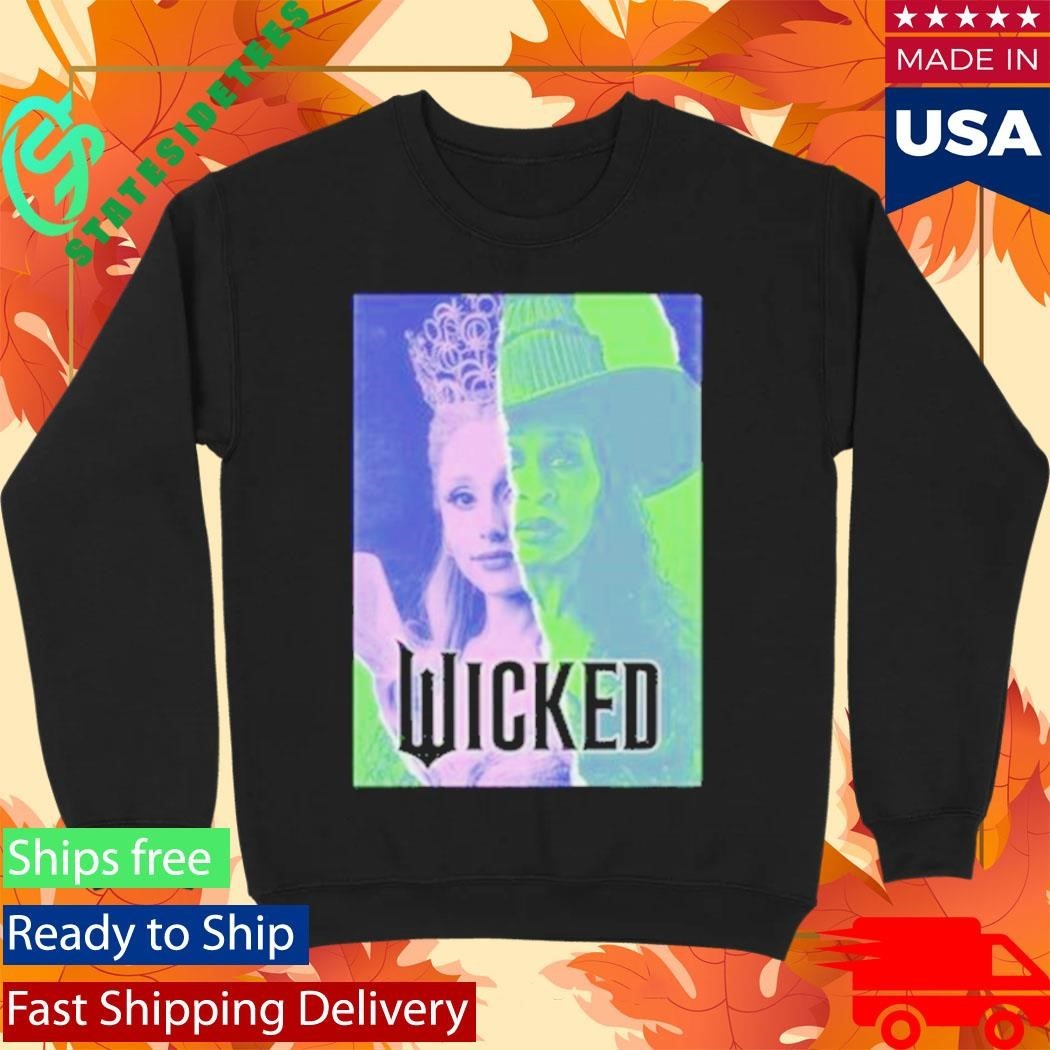 Glinda & Elphaba Split Juniors Wicked Shirt Unisex , , , Long Sleeve Tee