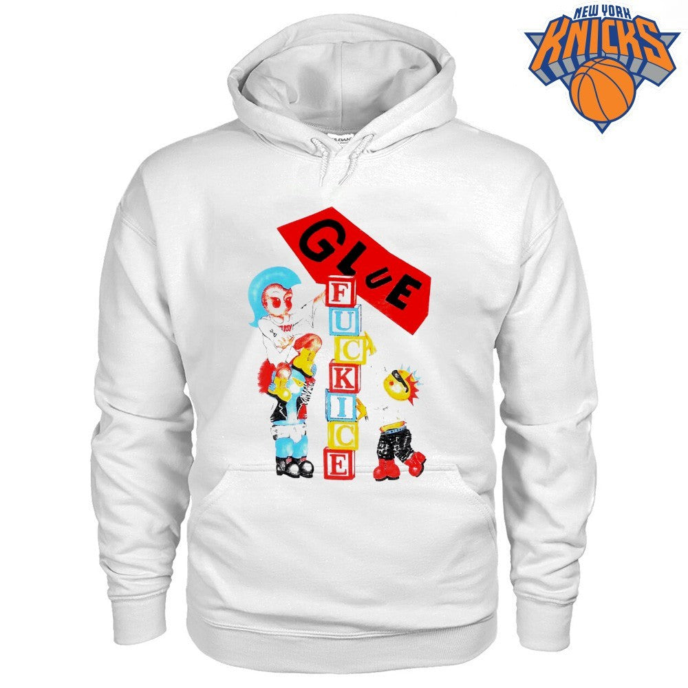Glue Fuckice Punk Rock Cartoon Baby Block Character Vintage Graphic Indie Streetwear Shirt