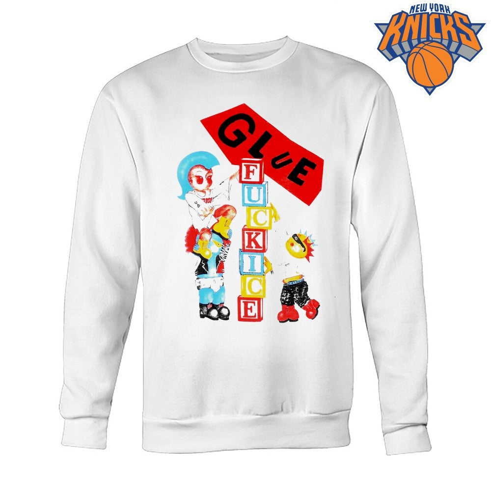 Glue Fuckice Punk Rock Cartoon Baby Block Character Vintage Graphic Indie Streetwear Shirt
