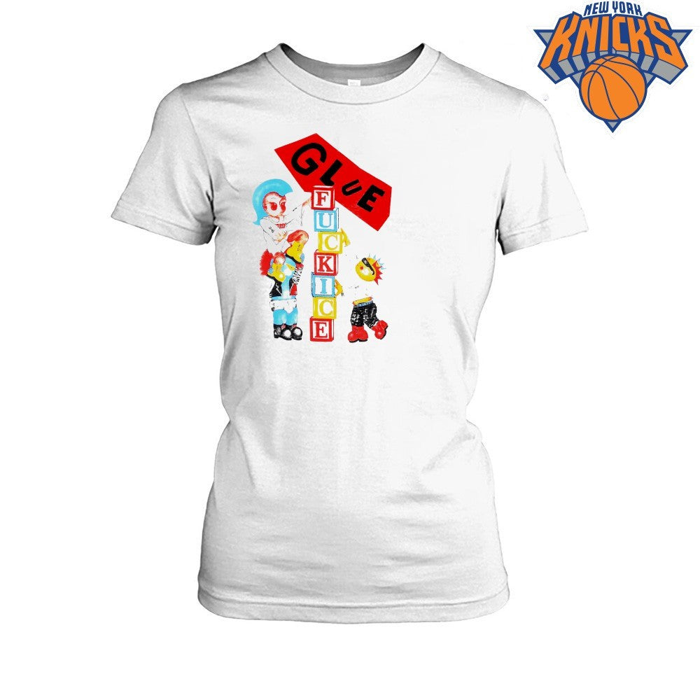 Glue Fuckice Punk Rock Cartoon Baby Block Character Vintage Graphic Indie Streetwear Shirt