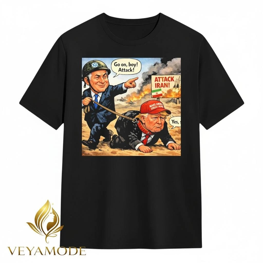 Go on Boy Attack Iran Trump Benjamin Netanyahu tee Unisex , , , Long Sleeve Tee