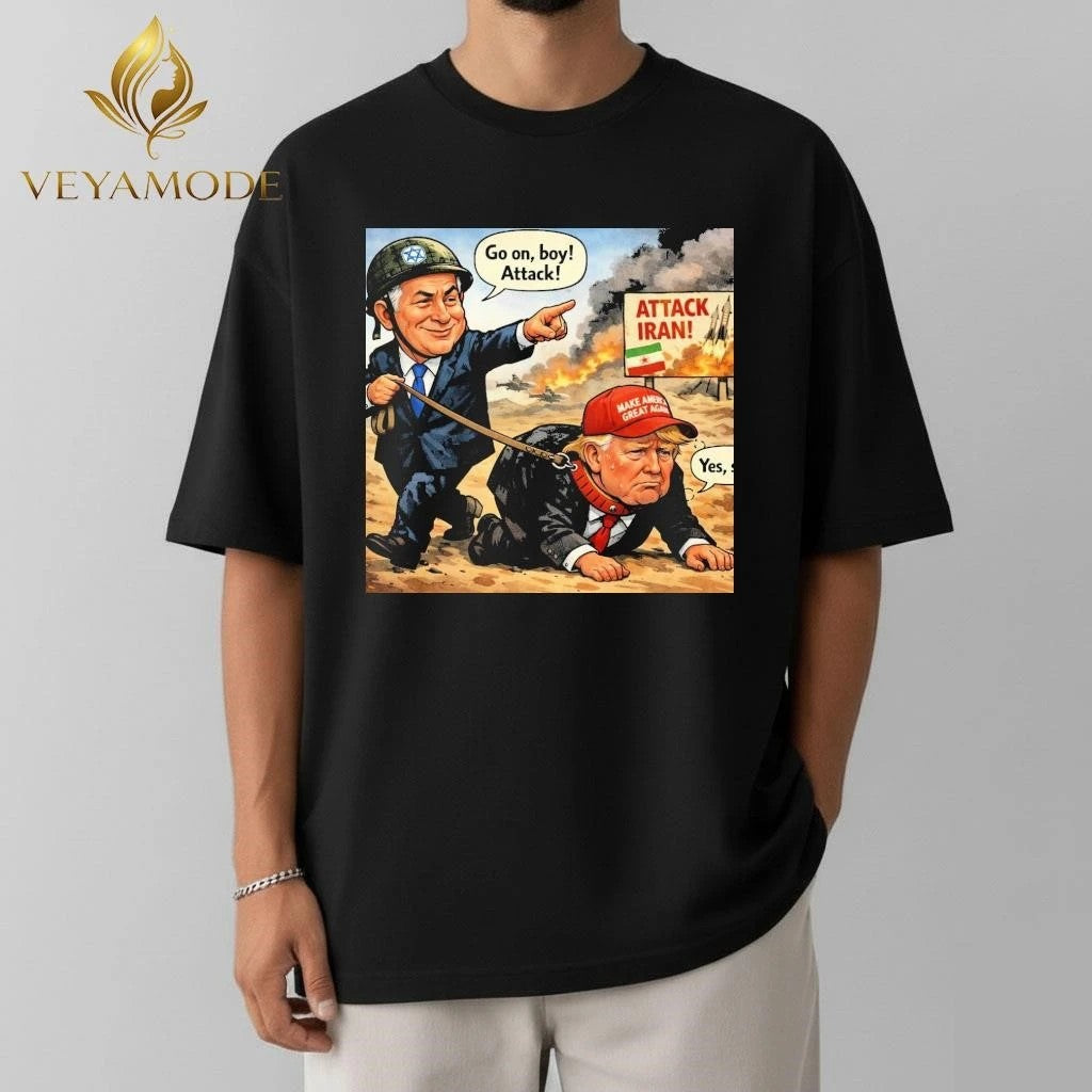 Go on Boy Attack Iran Trump Benjamin Netanyahu tee Unisex , , , Long Sleeve Tee