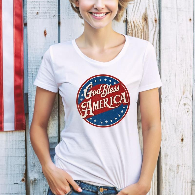 God Bless America Patriotic 4th July Shirt Independence Day Vintage Usa Pride Shirt American Flag Shirt T-Shirts