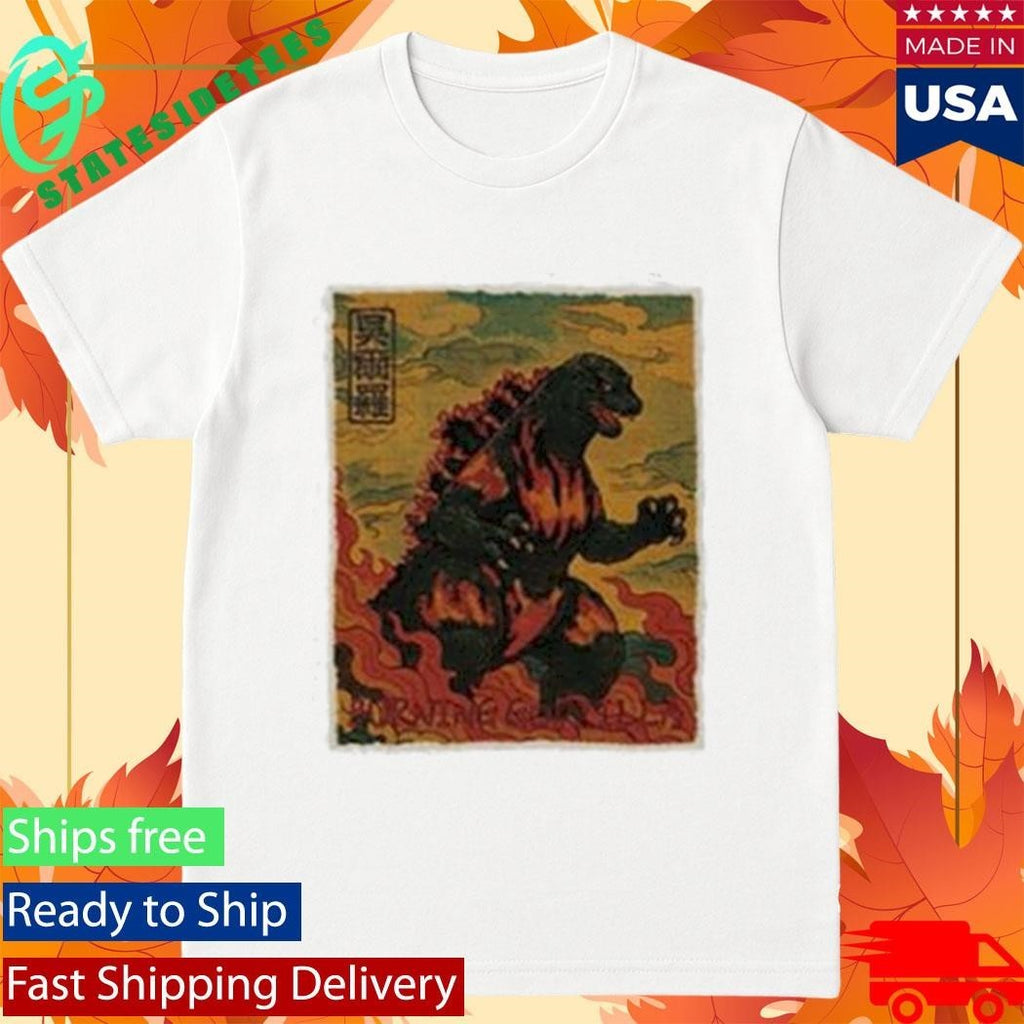 Godzilla Vs Destoroyah 30Th Anniversary Scene Illustration Shirt Unisex , , , Long Sleeve Tee