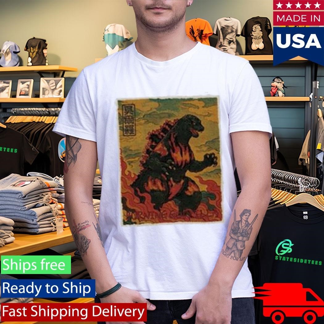 Godzilla Vs Destoroyah 30Th Anniversary Scene Illustration Shirt Unisex , , , Long Sleeve Tee
