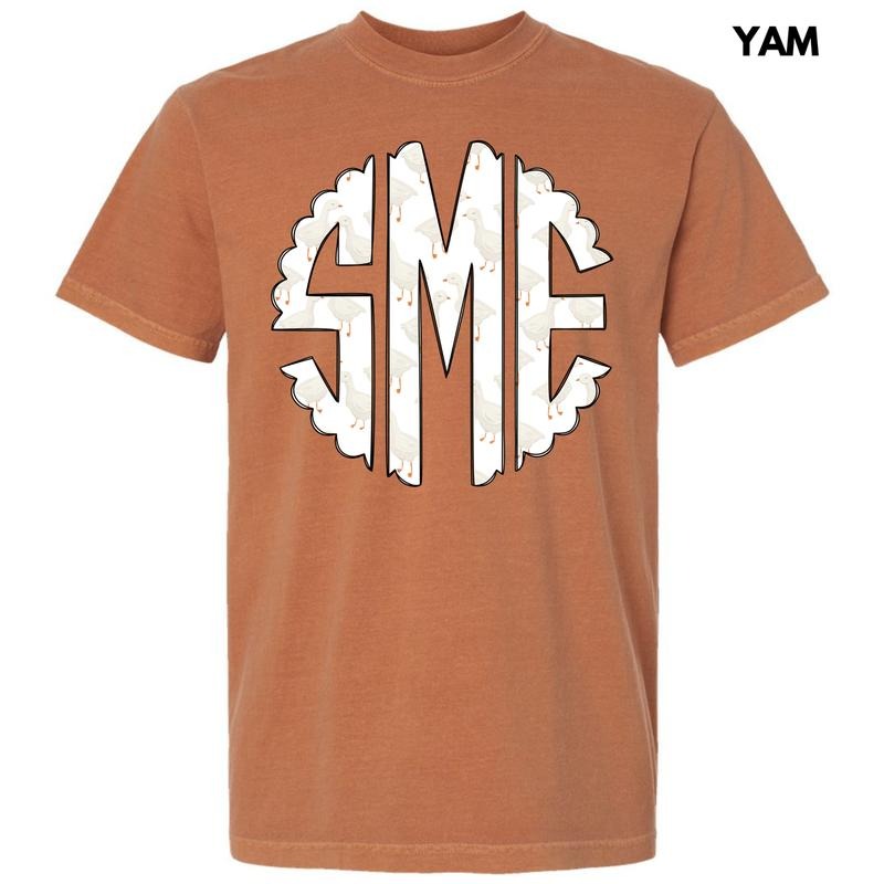Goose Crazy Monogram Comfort Colors 'NLB' T-Shirts
