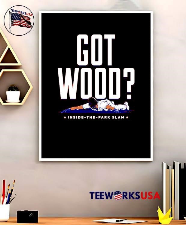 Got Wood Inside the Park Slam Baseball Player Sliding shirt