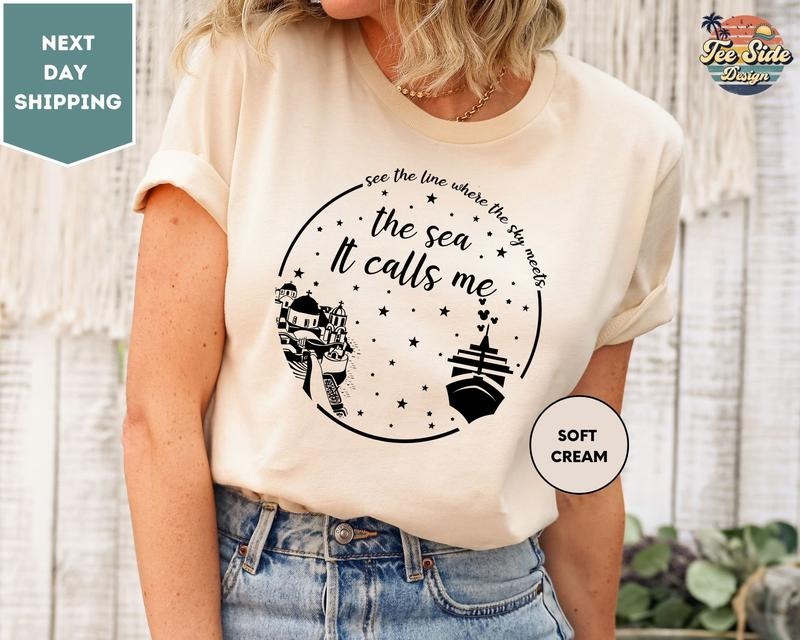 Greek Dome Sea Calls Me Cruise Shirt T-Shirts