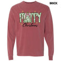 Green Floral Merry Long Sleeve Comfort Colors 'NLB' T-Shirts