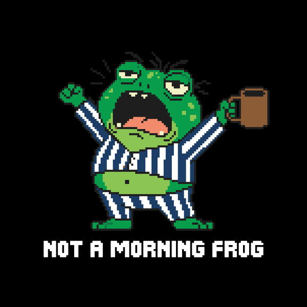 Grumpy Frog Needs Coffee Funny