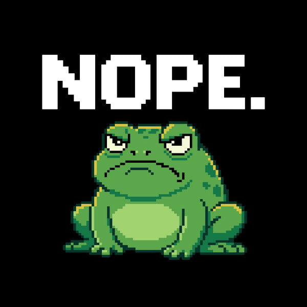 Grumpy Pixel Frog Angry Retro Toa