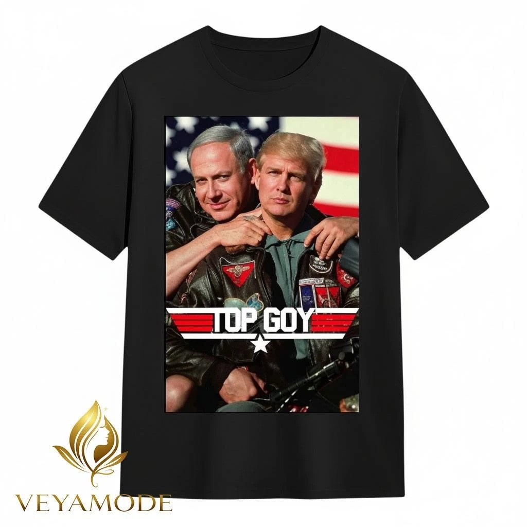 Gun x Trump vs Netanyahu Top Goy tee Unisex , , , Long Sleeve Tee