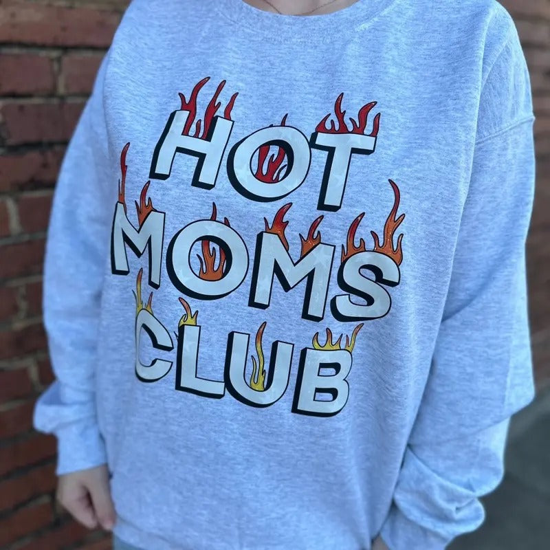 HOT MOMS CLUB Fit Loose Fitting Casual Top Comfort Womenswear Long Sleeve Tops T-Shirts