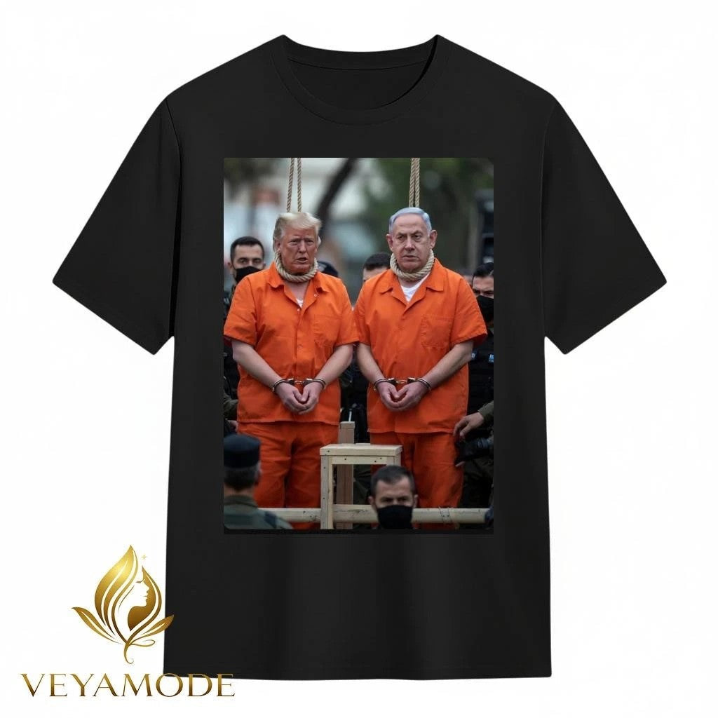 Hang criminals Trump and Netanyahu tee Unisex , , , Long Sleeve Tee
