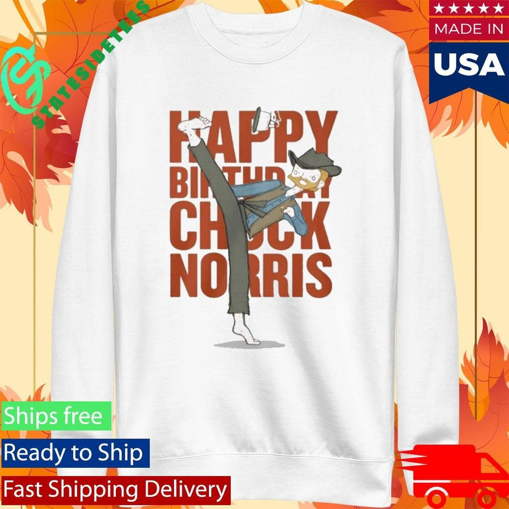 Happy Birthday Chuck Norris 2026 Shirt Unisex , , , Long Sleeve Tee