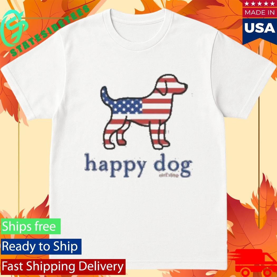 Happy Dog Surf Usa Flag Shirt Unisex , , , Long Sleeve Tee
