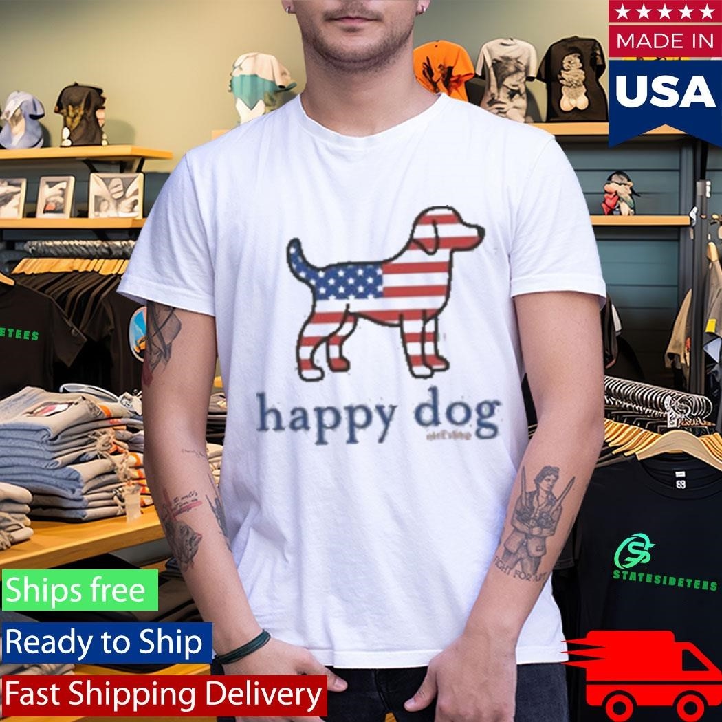 Happy Dog Surf Usa Flag Shirt Unisex , , , Long Sleeve Tee