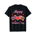 Happy Funny Leopard Plaid Hearts Short Sleeve Cotton Boyfriend Husband Novelty Printed Machine Washable Made Usa T-Shirts