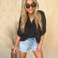 Hard Impress Black Collared Top T-Shirts