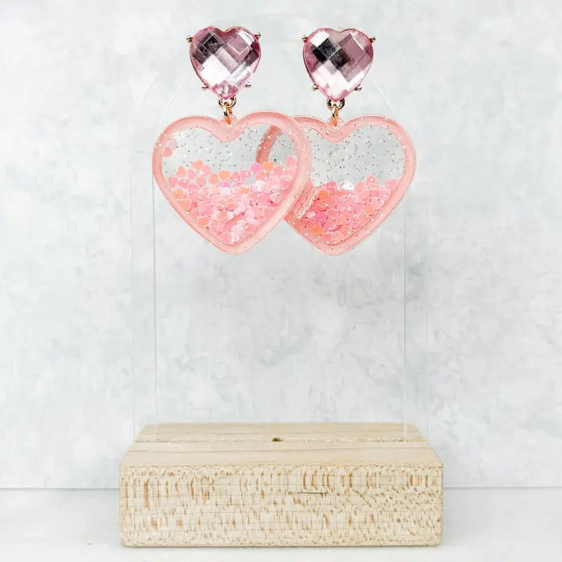 Heart Glitter Shaker Earrings T-Shirts