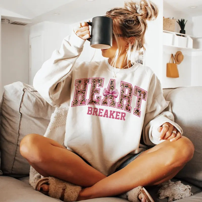 Heartbreaker Coquette Leopard Funny Valentine Anti Valentine Vday Shirt T-Shirts