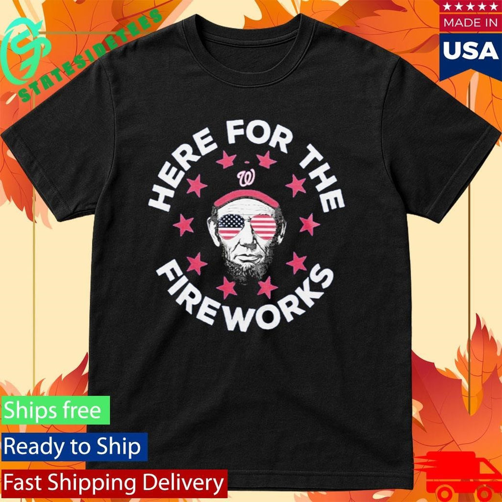 Here For The Fireworks 2026 Giveaway Nationals Patriotic Shirt Unisex , , , Long Sleeve Tee