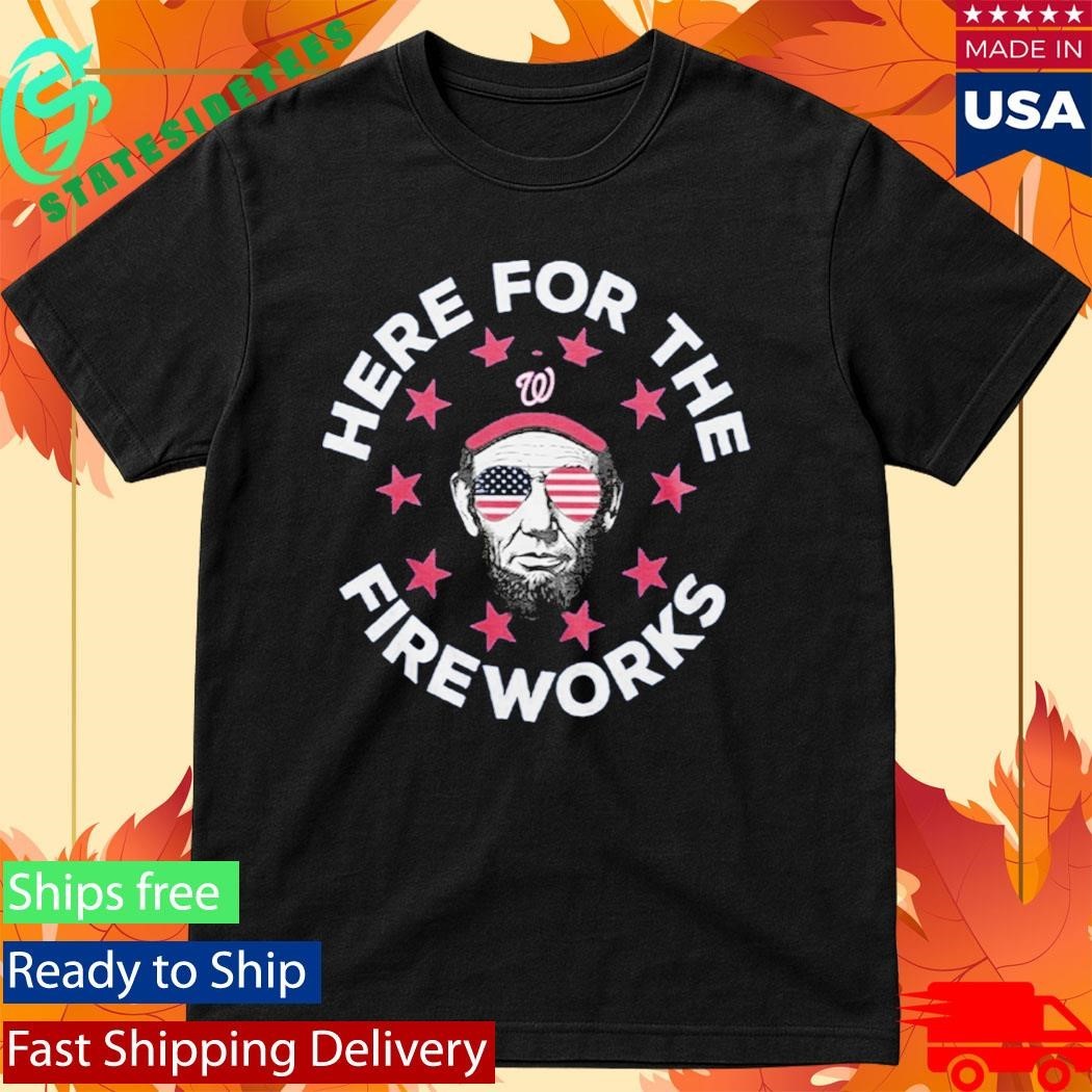 Here For The Fireworks 2026 Giveaway Nationals Patriotic Shirt Unisex , , , Long Sleeve Tee
