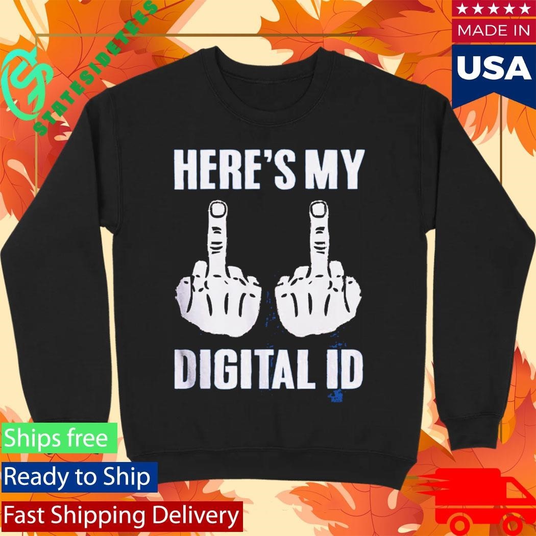 Heres My Digital Identification Middle Finger Shirt Unisex , , , Long Sleeve Tee