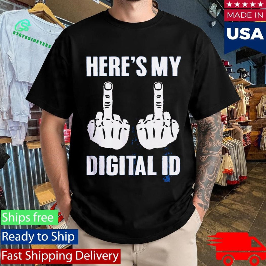 Heres My Digital Identification Middle Finger Shirt Unisex , , , Long Sleeve Tee