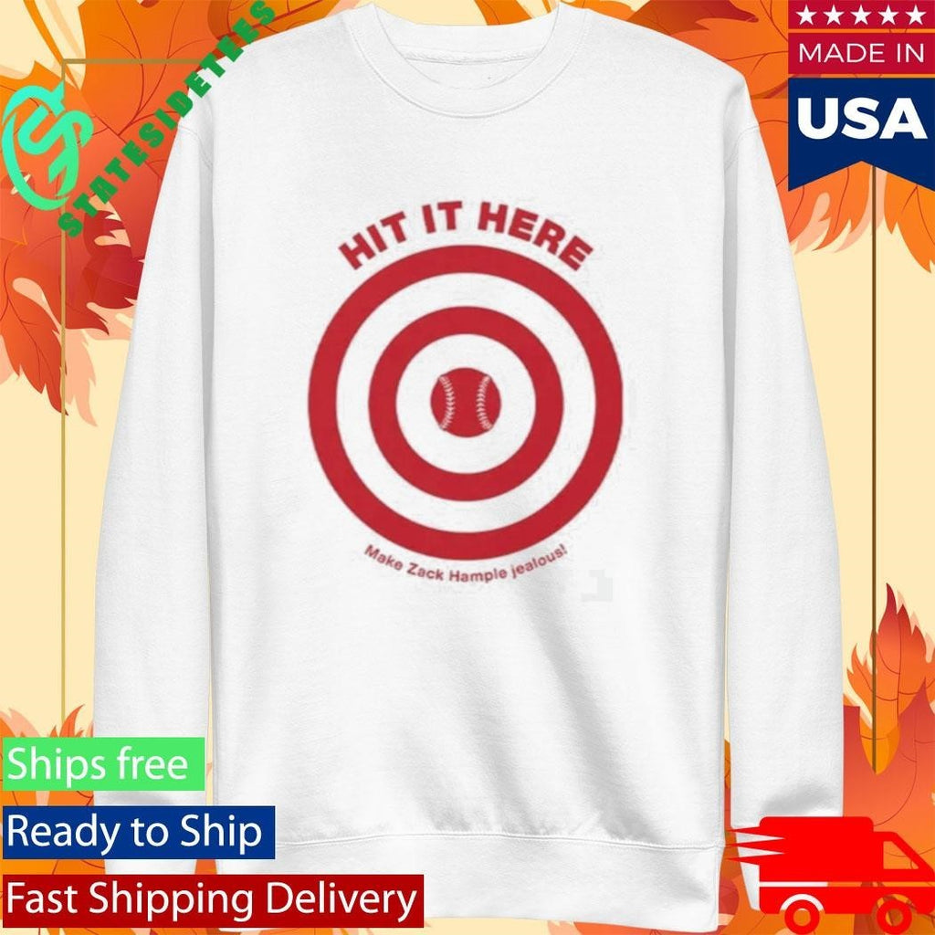 Hit It Here Target Baseball Shirt Unisex , , , Long Sleeve Tee