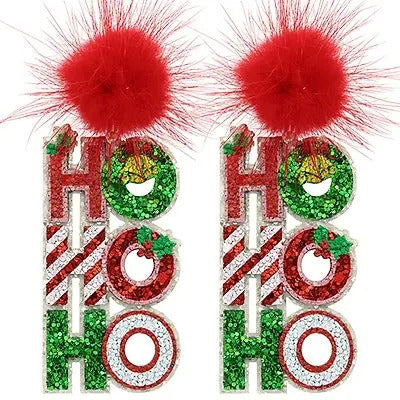 HoHoHo Glitter Earrings T-Shirts
