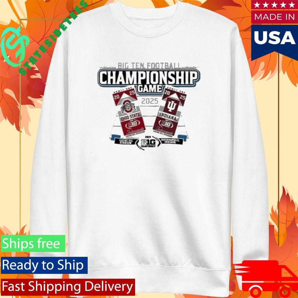 Hoosiers vs Ohio State Big Ten 2025 Football Championship Helmet Tickets Shirt Unisex , , , Long Sleeve Tee