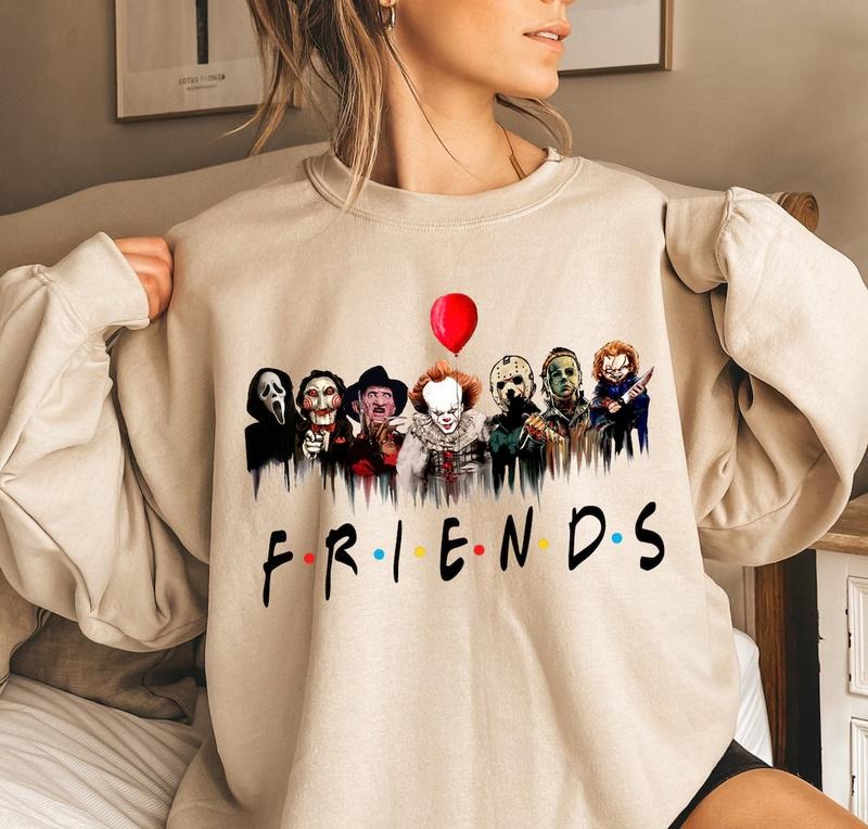 Horror Characters Friends Halloween Horror Characters Shirt Friends Halloween Shirt Horror Movie Characters Shirt Halloween Womenswear Tops T-Shirts