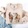 Horses Western Classic Country Cowboy Cowgirl Rodeo Crew Neck T-Shirts
