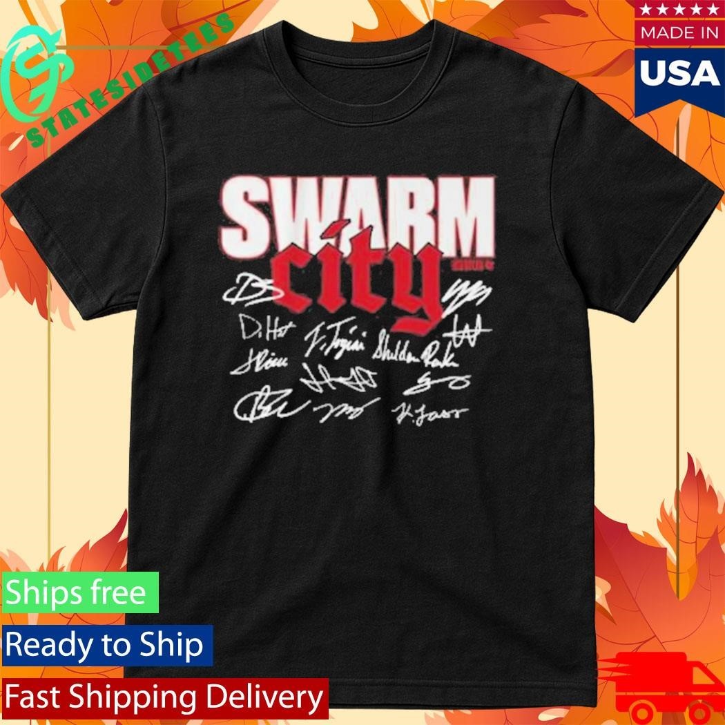 Houston Football Swarm City Signatures Shirt Unisex , , , Long Sleeve Tee