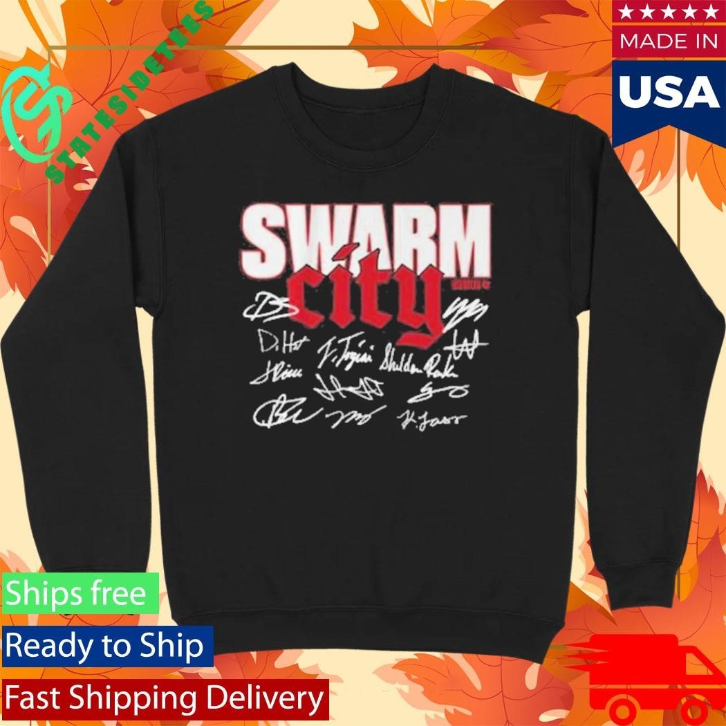 Houston Football Swarm City Signatures Shirt Unisex , , , Long Sleeve Tee