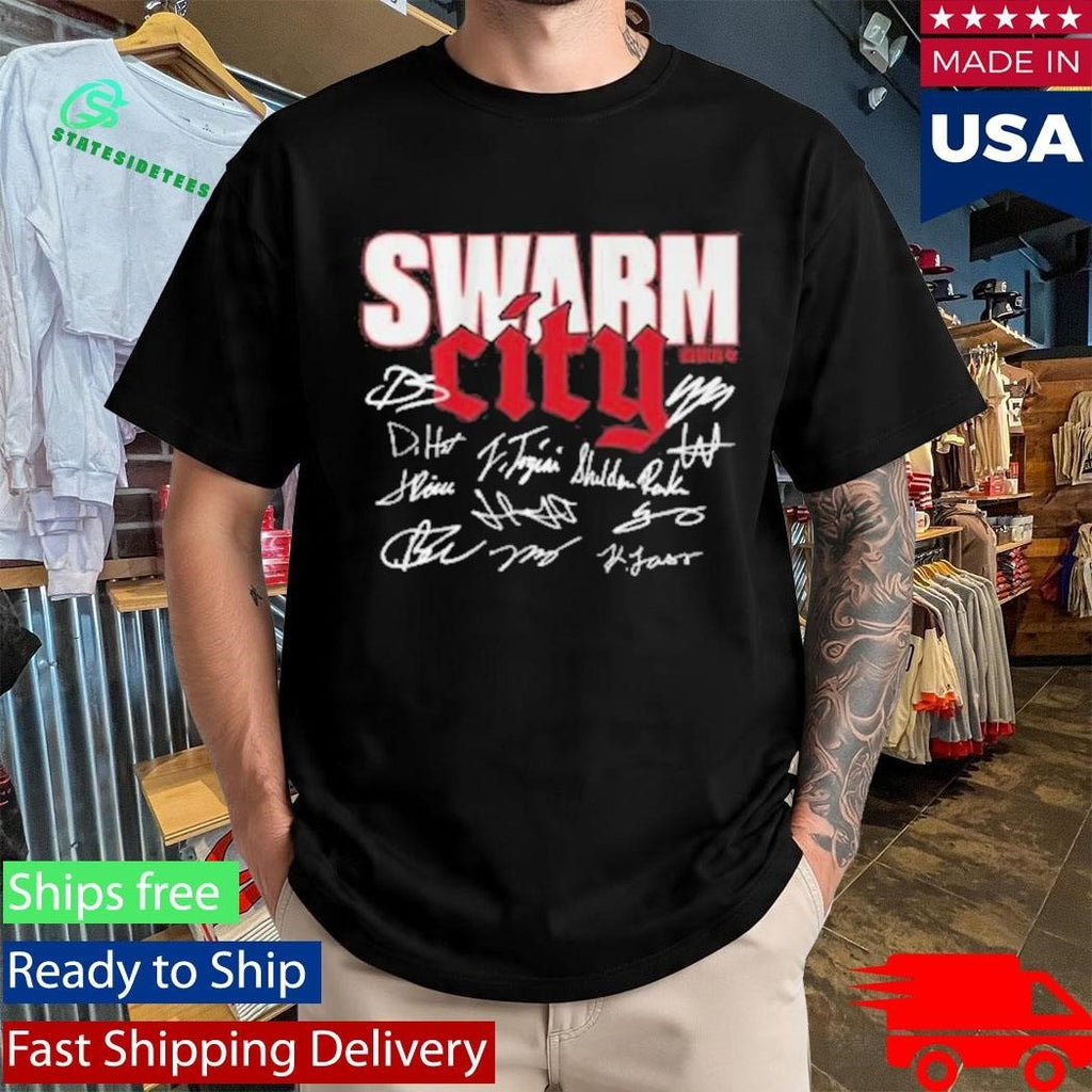 Houston Football Swarm City Signatures Shirt Unisex , , , Long Sleeve Tee