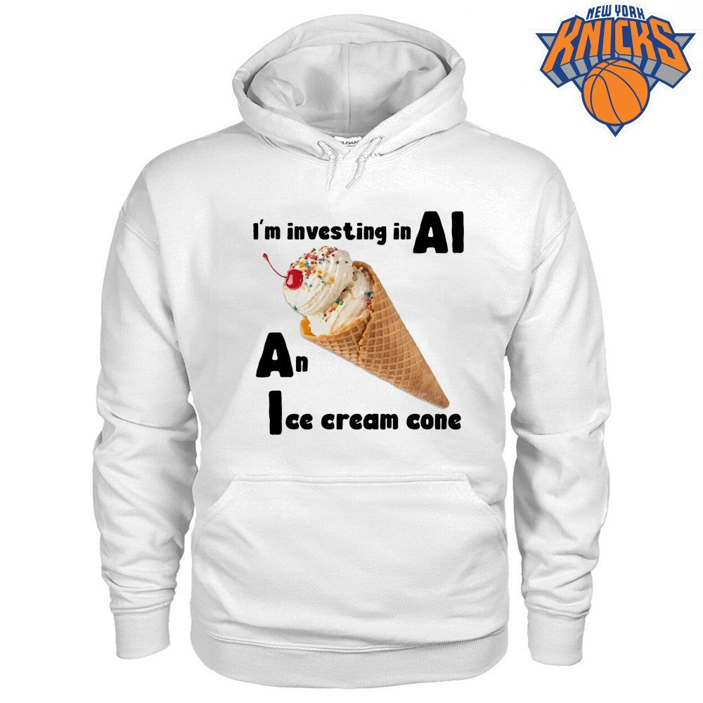 I Am Investing In AI An Ice Cream Cone Funny Tech Pun Graphic Shirt