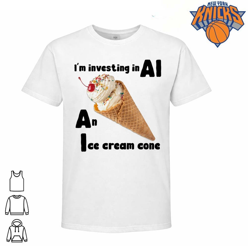I Am Investing In AI An Ice Cream Cone Funny Tech Pun Graphic Shirt