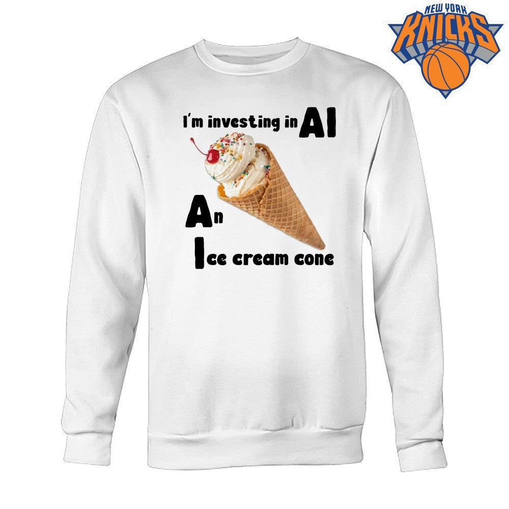 I Am Investing In AI An Ice Cream Cone Funny Tech Pun Graphic Shirt