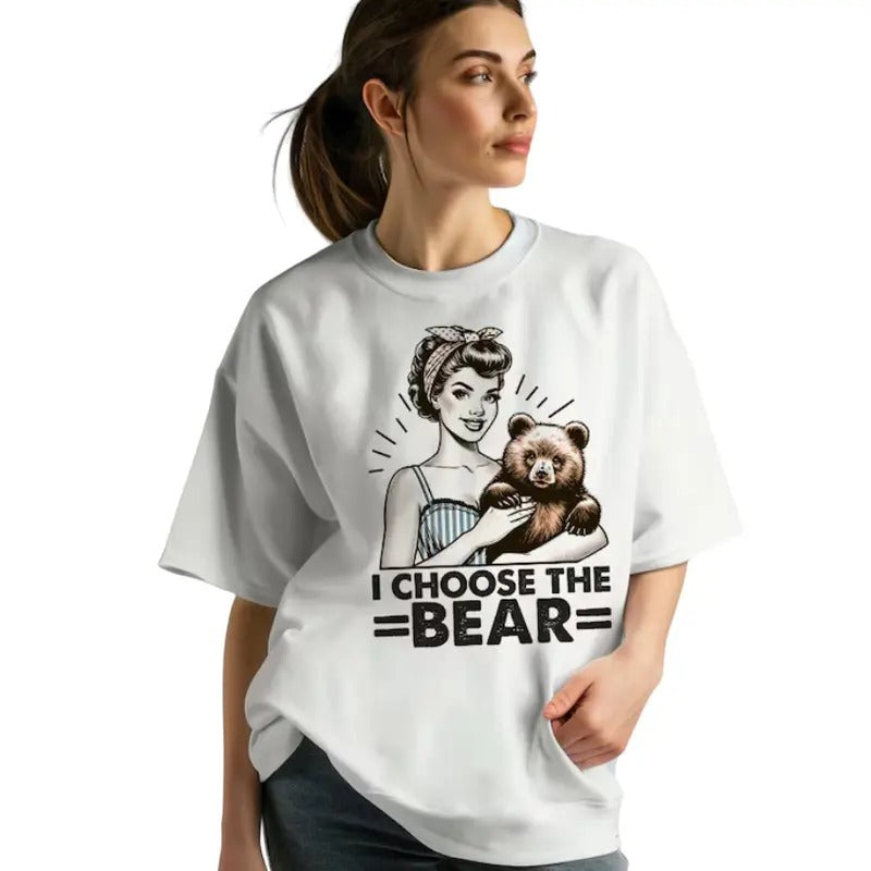 I Choose Bear Shirt Png Retro Png 90s Png Support Feminist Shirt Png Funny Feminist Png Team Bear Her T-Shirts