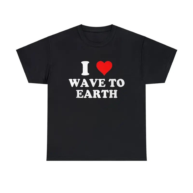 I Love Wave Earth I Heart Wave Earth Red Heart Menswear Top T-Shirts